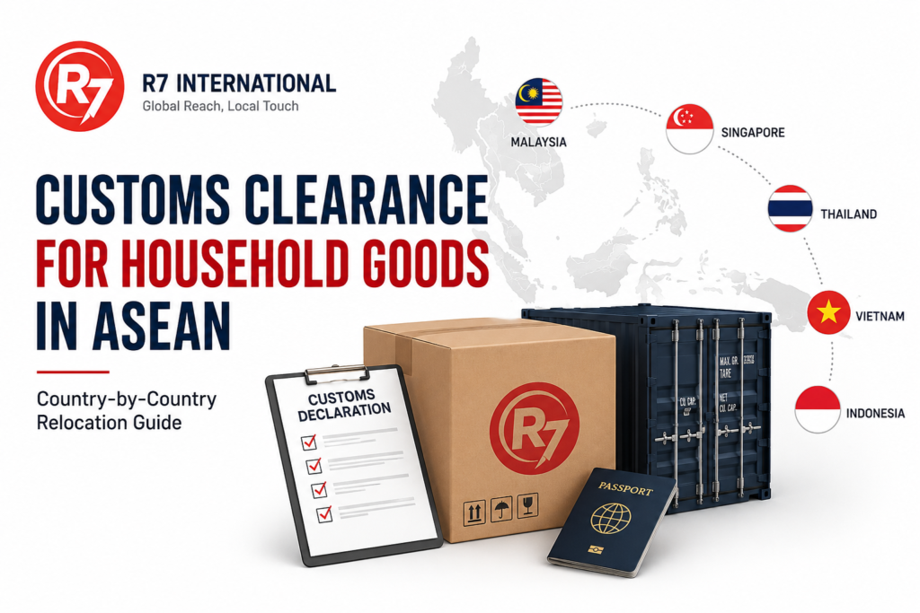 Customs clearance household goods guide for Malaysia, Singapore, Thailand, Vietnam and Indonesia by R7 International