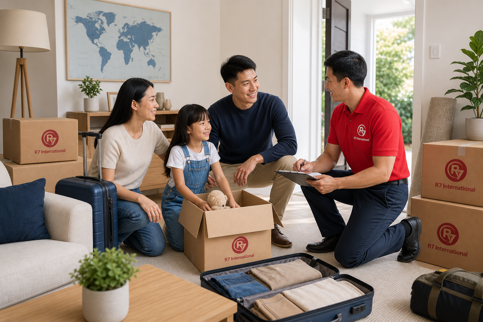 R7 International helping a family prepare for an international relocation